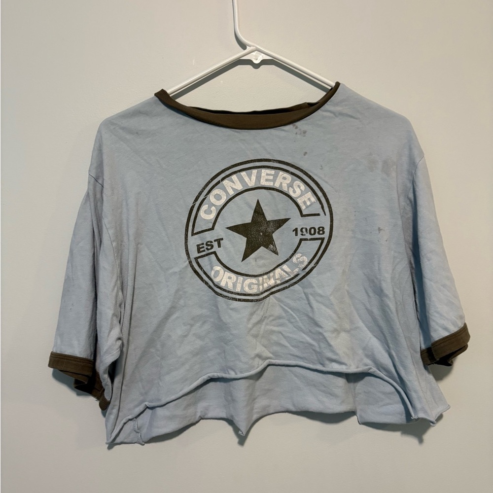 Converse Originals Light Blue Cropped Tee- VINTAGE